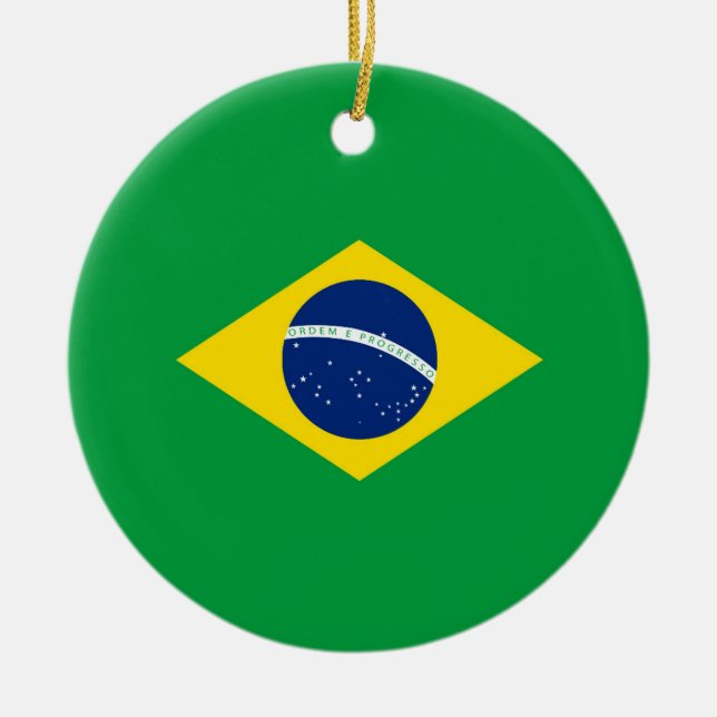 Adorno De Cerámica Bandera de Brasil (Frente)