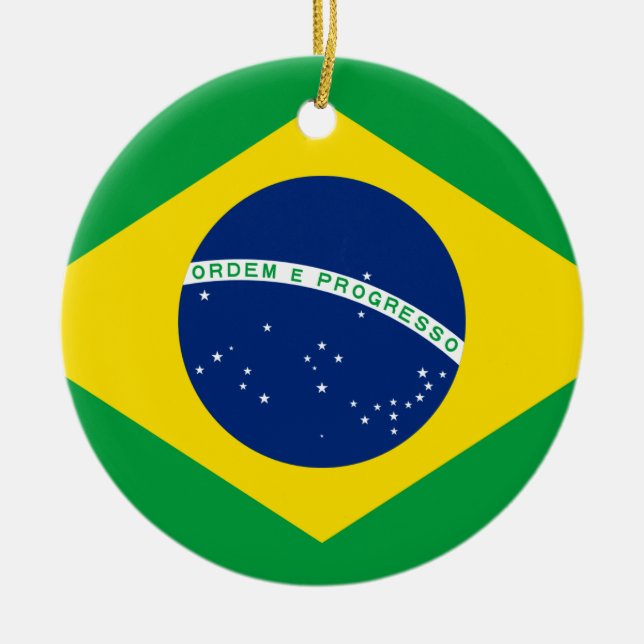 Adorno De Cerámica Bandera de Brasil (Frente)