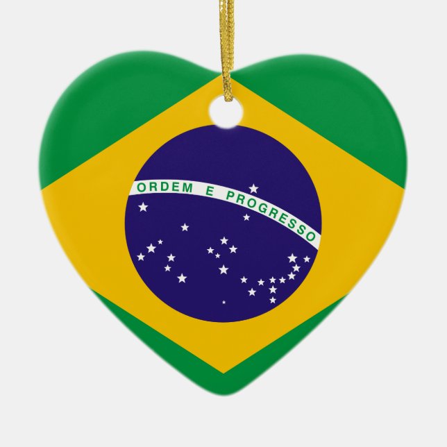 Adorno De Cerámica Bandera de Brasil (Frente)