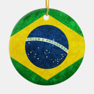 Adorno De Cerámica Bandera de Brasil