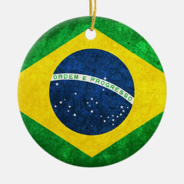 Adorno De Cerámica Bandera de Brasil (Frente)