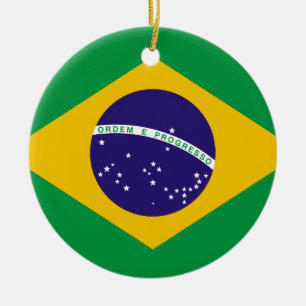 Adorno De Cerámica Bandera de Brasil