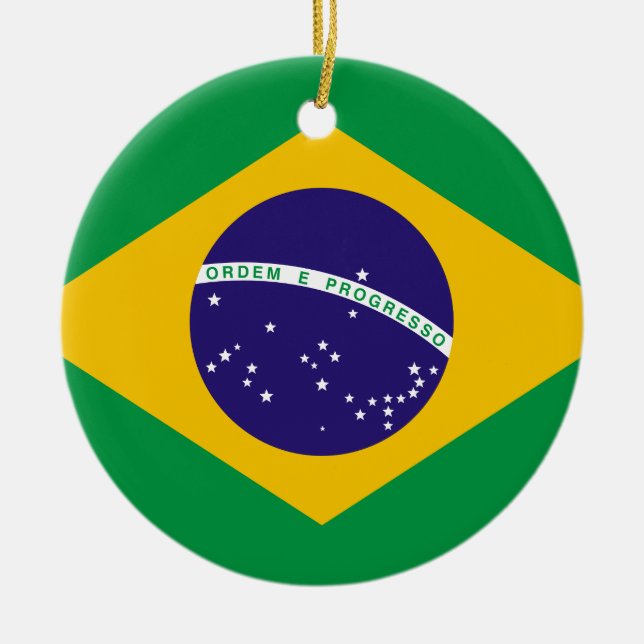 Adorno De Cerámica Bandera de Brasil (Frente)
