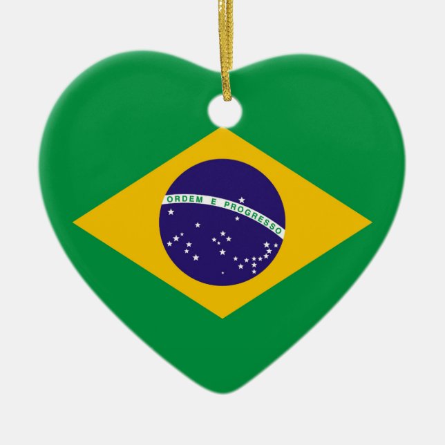 Adorno De Cerámica Bandera de Brasil Bandeira do Brasil (Frente)