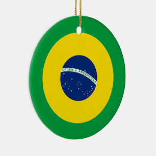 Adorno De Cerámica Bandera de Brasil ondea bandera brasileña
