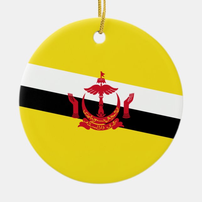 Adorno De Cerámica Bandera de Brunei (Frente)
