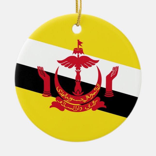 Adorno De Cerámica Bandera de Brunei (Frente)