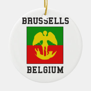 Adorno De Cerámica Bandera de Bruselas Bélgica