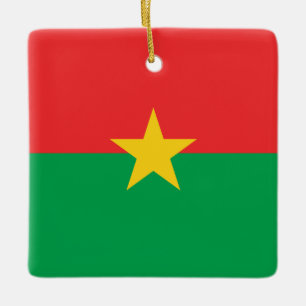 Adorno De Cerámica Bandera de Burkina Faso