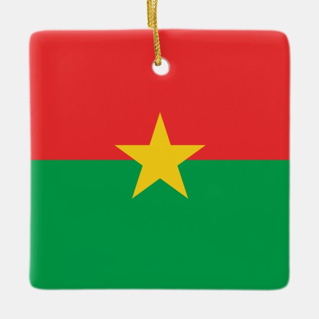Adorno De Cerámica Bandera de Burkina Faso (Anverso)