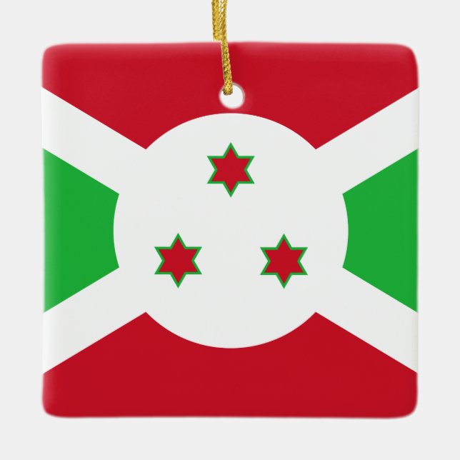 Adorno De Cerámica Bandera de Burundi (Anverso)