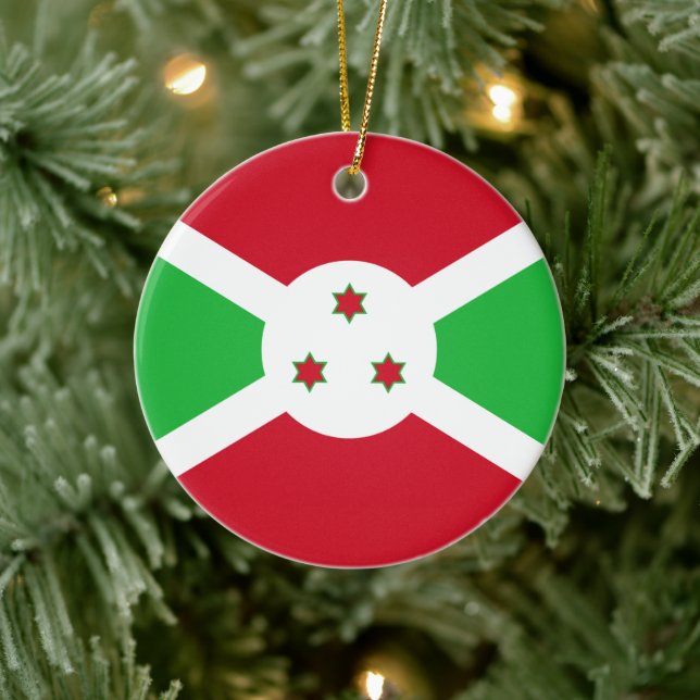 Adorno De Cerámica Bandera de Burundi (Árbol)
