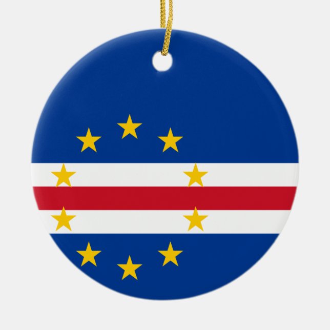 Adorno De Cerámica Bandera de Cabo Verde (Frente)