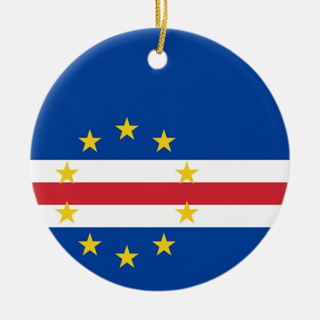 Adorno De Cerámica Bandera de Cabo Verde (Frente)