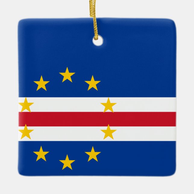 Adorno De Cerámica Bandera de Cabo Verde (Anverso)