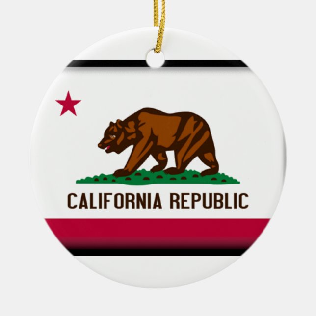 Adorno De Cerámica Bandera de California (Frente)