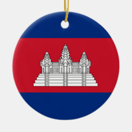 Adorno De Cerámica Bandera de Camboya