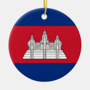 Adorno De Cerámica Bandera de Camboya