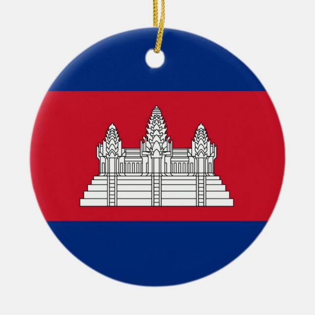 Adorno De Cerámica Bandera de Camboya (Frente)