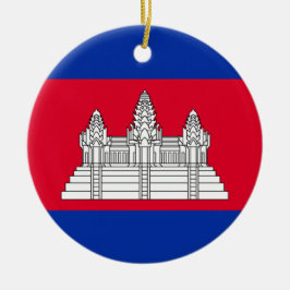 Adorno De Cerámica Bandera de Camboya