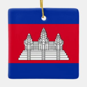 Adorno De Cerámica Bandera de Camboya