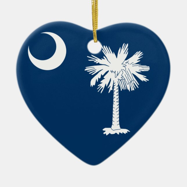 Adorno De Cerámica Bandera de Carolina del Sur (Frente)
