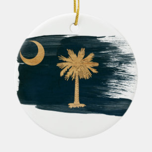 Adorno De Cerámica Bandera de Carolina del Sur