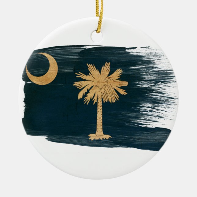 Adorno De Cerámica Bandera de Carolina del Sur (Frente)