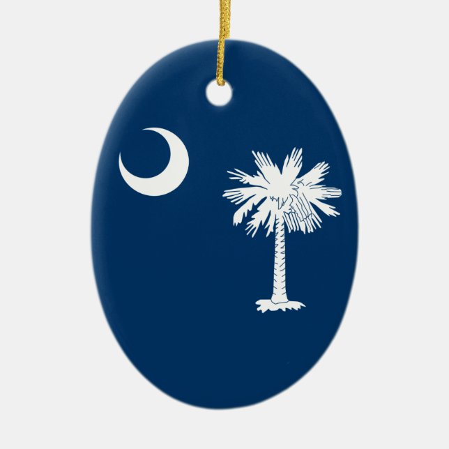 Adorno De Cerámica Bandera de Carolina del Sur (Frente)