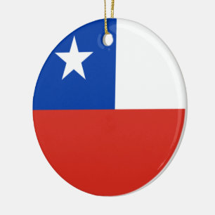Adorno De Cerámica Bandera de Chile