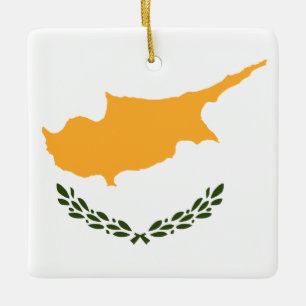 Adorno De Cerámica Bandera de Chipre