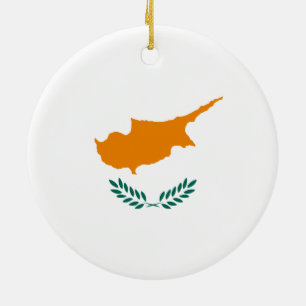 Adorno De Cerámica Bandera de Chipre