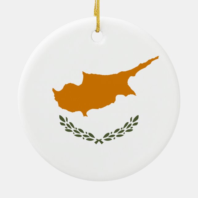 Adorno De Cerámica Bandera de Chipre (grecochipriota) (Atrás)
