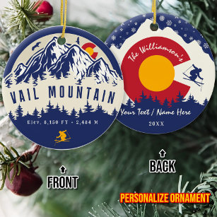 Adorno De Cerámica Bandera de Colorado de la montaña Vail - Souvenir 