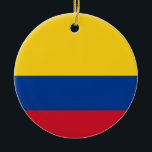 Adorno De Cerámica Bandera de Columbia, República de Colombia<br><div class="desc">Colombia, oficialmente la República de Colombia, es un país situado en el noroeste de América del Sur, fronterizo al noroeste con Panamá; al este con Venezuela y el Brasil; al sur con el Ecuador y el Perú; y comparte límites marítimos con Costa Rica, Nicaragua, Honduras, Jamaica, la República Dominicana y...</div>