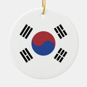 Adorno De Cerámica Bandera de Corea del Sur