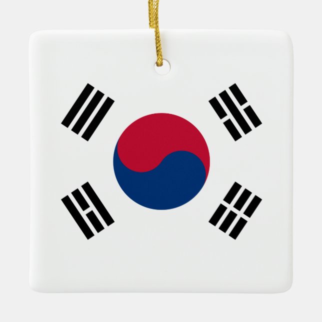 Adorno De Cerámica Bandera de Corea del Sur (Anverso)