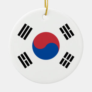 Adorno De Cerámica Bandera de Corea del Sur (ROK)