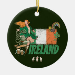Adorno De Cerámica Bandera de cosecha de Irlanda San Patricio