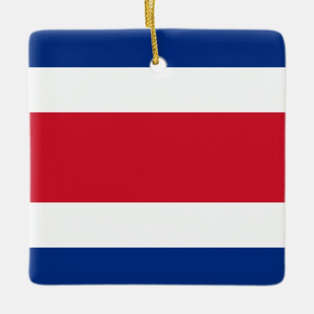 Adorno De Cerámica Bandera de Costa Rica (Anverso)