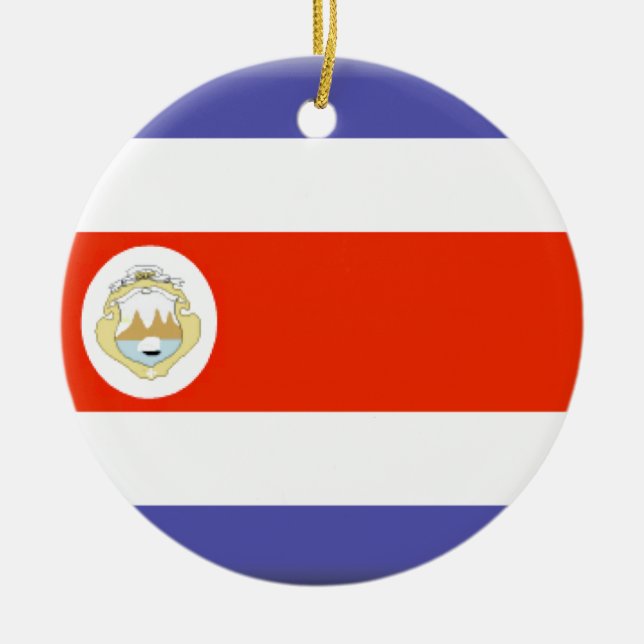 Adorno De Cerámica Bandera de Costa Rica (Frente)