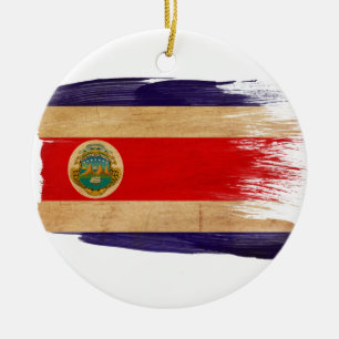 Adorno De Cerámica Bandera de Costa Rica
