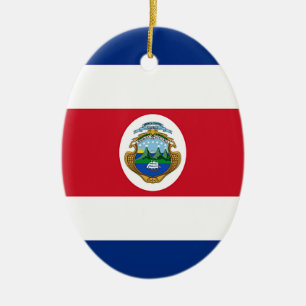 Adorno De Cerámica Bandera de Costa Rica