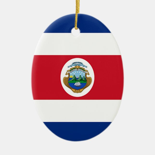 Adorno De Cerámica Bandera de Costa Rica (Frente)