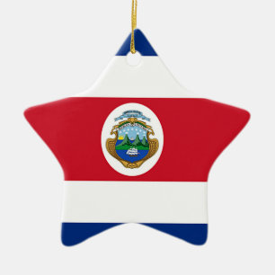 Adorno De Cerámica Bandera de Costa Rica