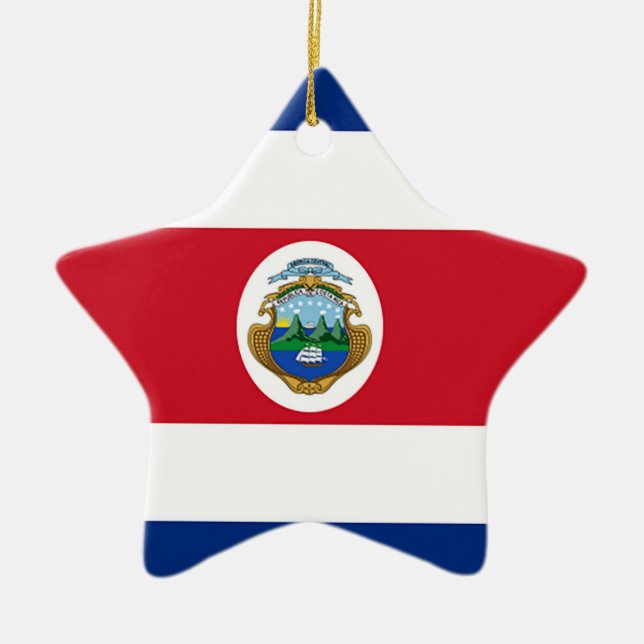 Adorno De Cerámica Bandera de Costa Rica (Frente)