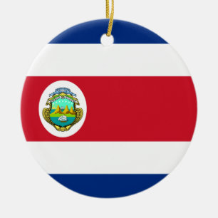 Adorno De Cerámica Bandera de Costa Rica