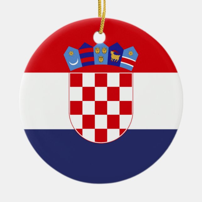 Adorno De Cerámica Bandera de Croacia (Frente)