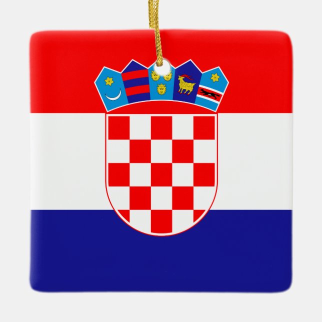 Adorno De Cerámica Bandera de Croacia (croata) (Anverso)