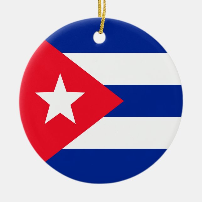 Adorno De Cerámica Bandera de Cuba (Frente)